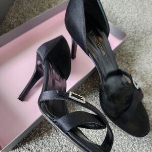 Ann Taylor satin and rhinestone strappy sandal size U.S. 8